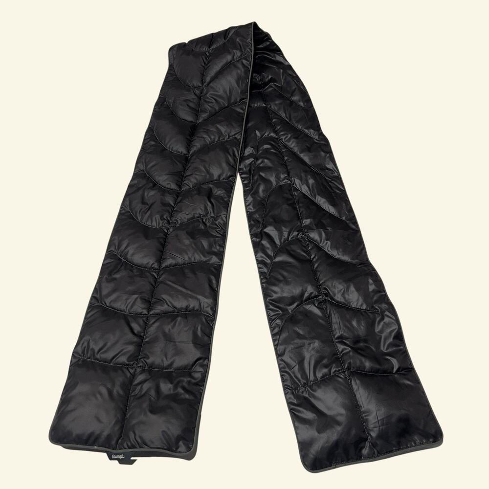 Rumpl Puffy Scarf Black One Size OS Packable Insulated Quilted Outdoor 74x8